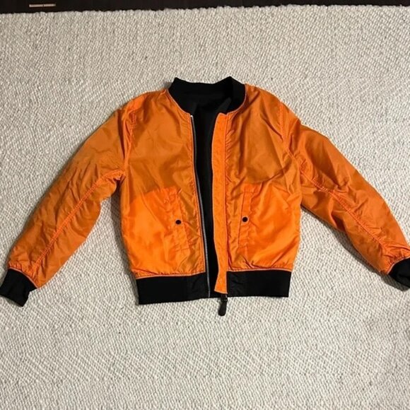Alpha Industries MA-1 Flight Jacket (Black/Orange Reversible) - Size M (Fits S/M - Picture 9 of 11